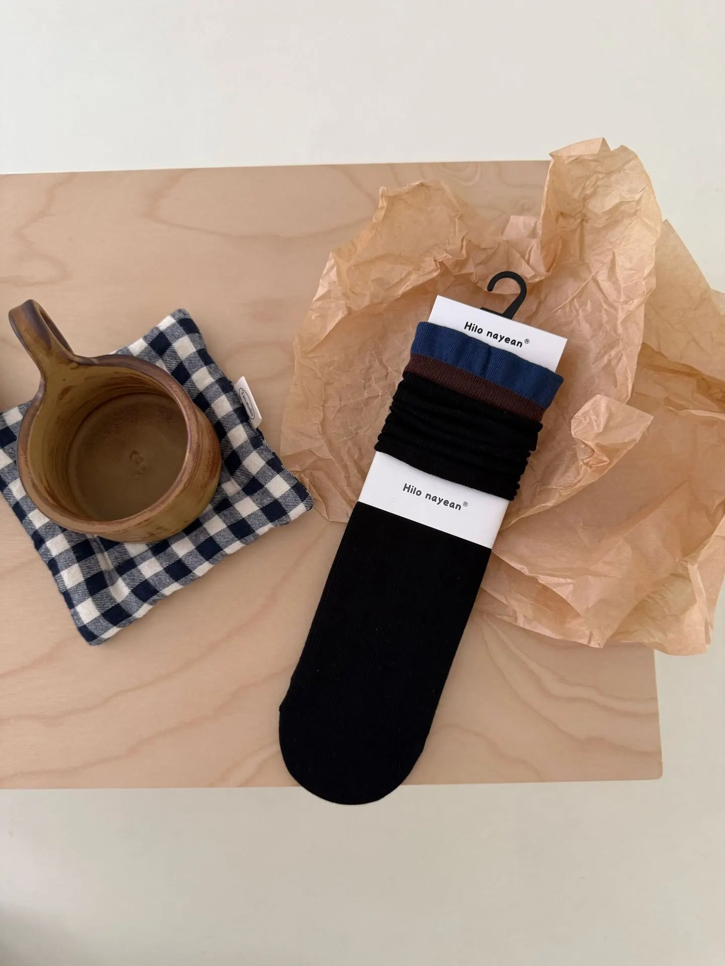 Solid Color Knit Socks