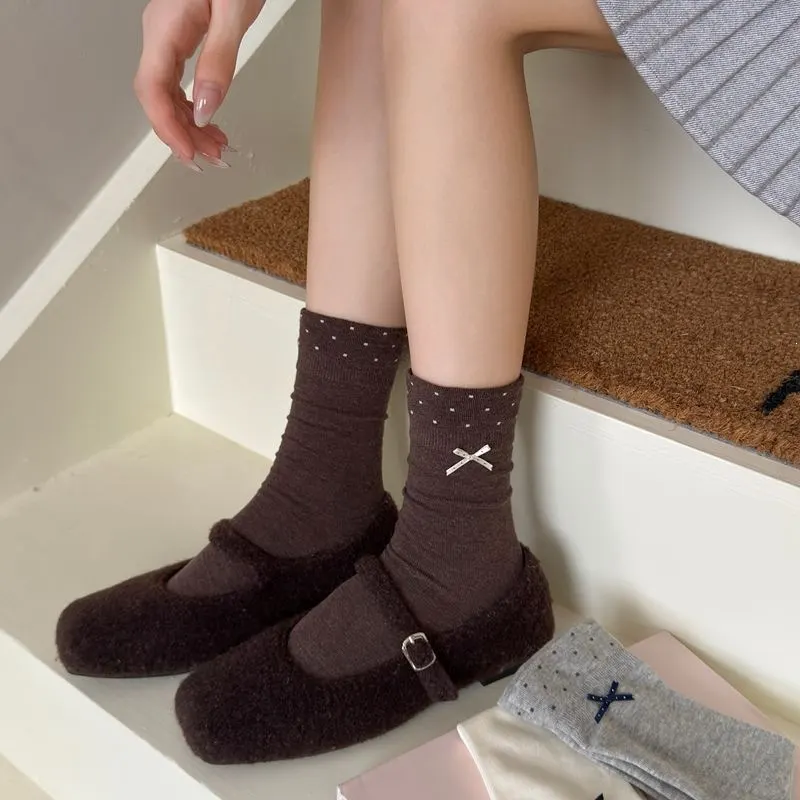Polka Dot Crew Socks 1