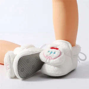 Cute Toddler Snow Boots Warm Fleece Lined Adorable Animal Design Anti-Slip Soft Sole Baby Winter Shoes Cozy Slippers
