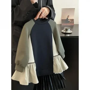 Girls Casual Dresses Autumn Dresses for Girls Patchwork Long Sleeve Sweatdress Toddler Girl Clothes 1 To 8 Years Girls Dress